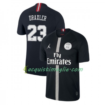 Divisa di Calcio Paris Saint Germain Draxler 23 Jodan Nero Terza 2018/2019